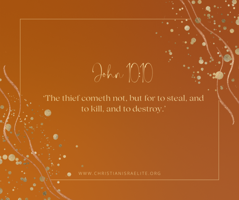 Overcoming Sin. John 10:10.
