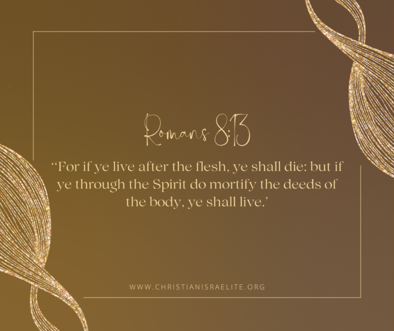 Overcoming sin. Romans 8:13.