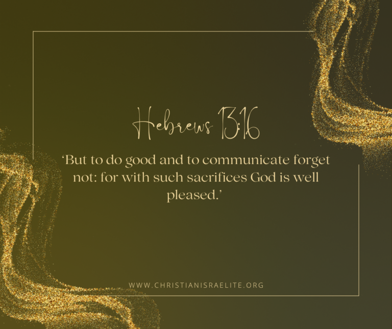 Overcoming sin. Hebrews 13:16.