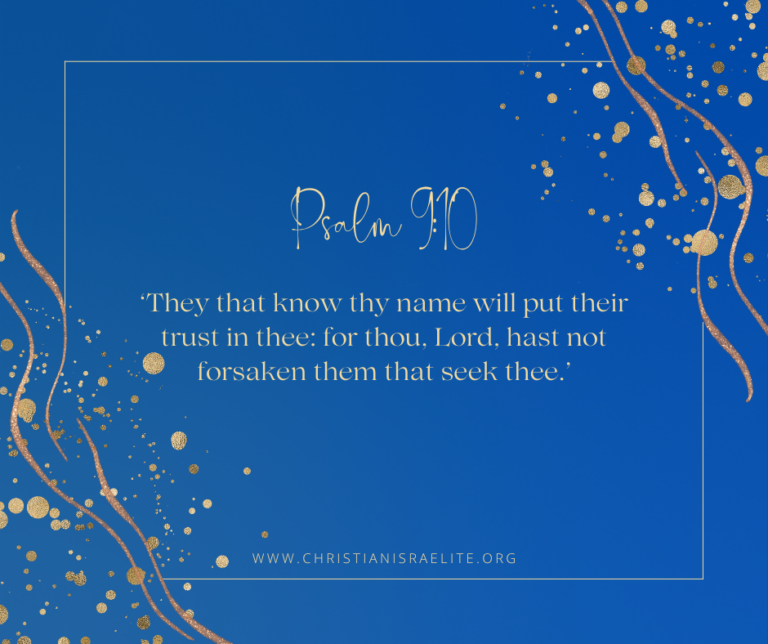 Trusting in God. Psalm 9:10.