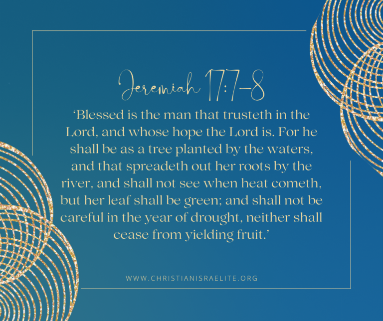 Trusting in God. Jeremiah 17:7-8.