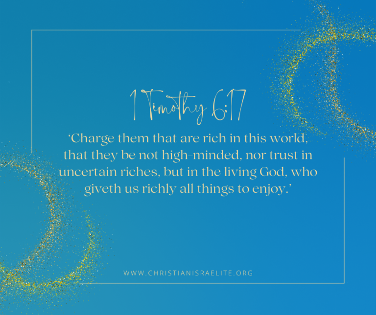 Trusting in God. 1 Timothy 6:17.